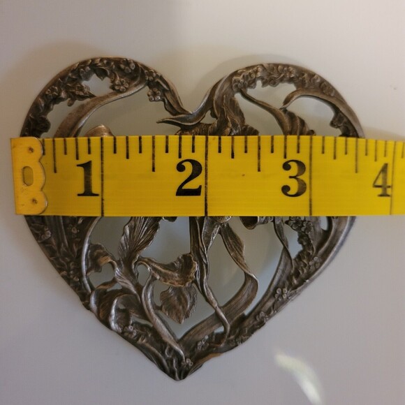 1989 RAWCLIFFE PEWTERLILLIE HEART SHAPEPOTPOURRI LID PC 2912 - Picture 8 of 8